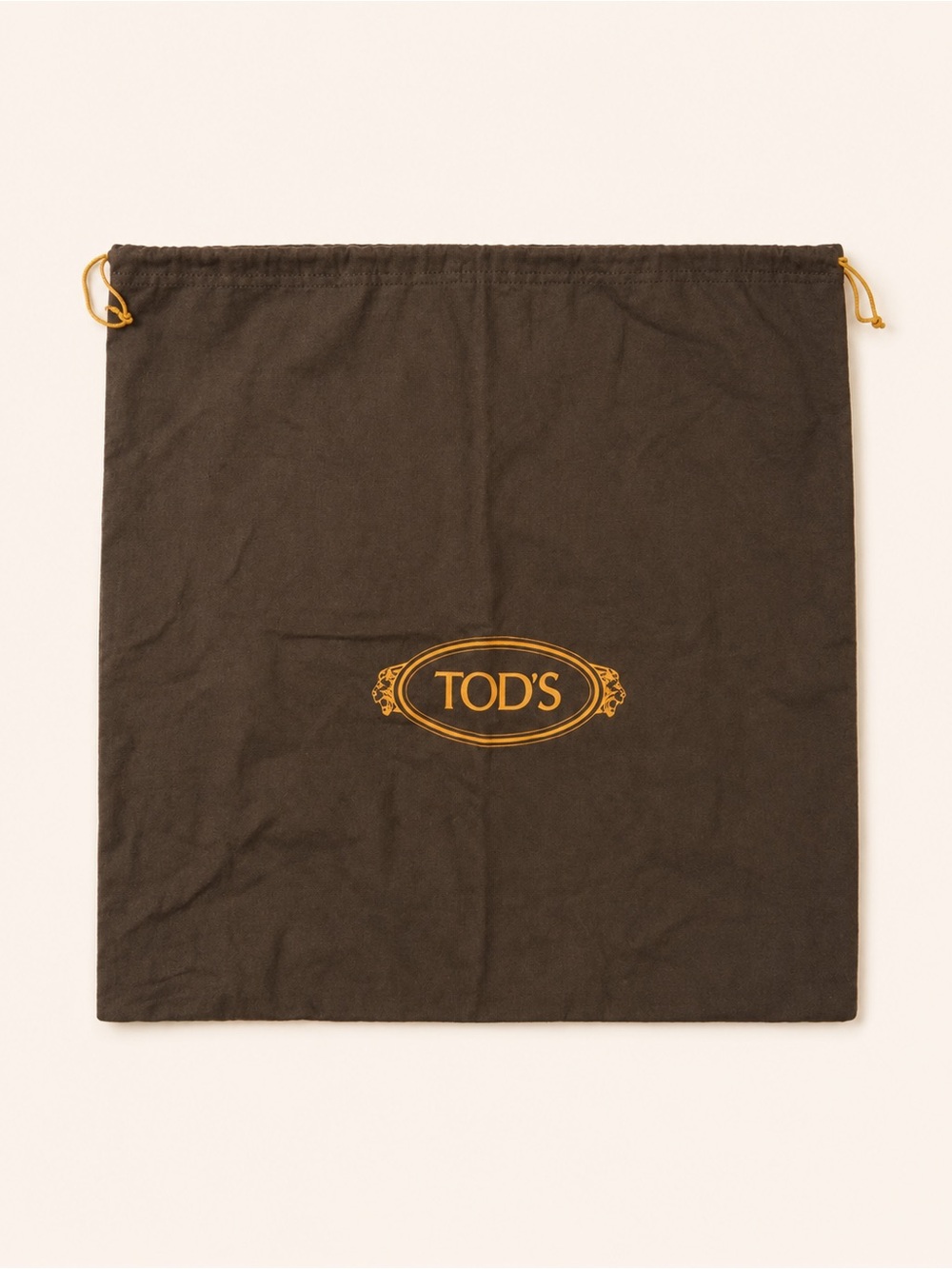 TOD’S Brown Logo Drawstring Dust Bag Shoe Handbag Storage 17x18